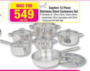 Tissolli Saphire 12 Piece Stainless Steel Cookware Set-Per Set