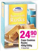 Cape Cookies Rusks-450gm/500gm Each