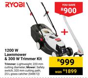 Ryobi 1200W Lawnmower & 300W Trimmer Kit