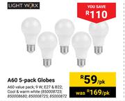 Lightworx A60 5-Pack Globes-Per Pack