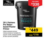 Fired Earth Painters Pro Water Based Plaster Primer-20Ltr
