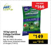 Protek 10Kg Lawn & Foliage Fertiliser 7:1:3 (15)
