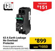 CBi 63 A Earth Leakage No Overload Protector