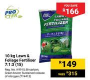 Pro Tek 10Kg Lawn & Foliage Fertiliser 7:1:3 (15)