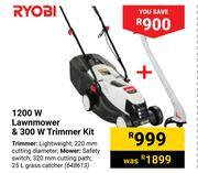 Ryobi 1200W Lawnmower & 300W Trimmer Kit