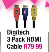 Digitech 3-Pack HDMI Cable
