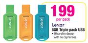 Lexar 8GB Triple Pack USB-Per Pack