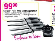 Shogun 4 Piece Knife And Sharpener Set