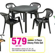 5 Piece Ebony Patio Set Per Set
