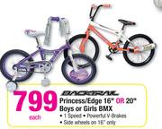 Backtrail Princess/Edge 16" Or 20" Boys Or Girl BMX Each
