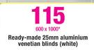 Decorland Ready-Made 25mm Aluminium Venetian Blinds(White)-600x1000mm