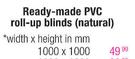 Decorland Ready-Made PVC Roll-Up Blinds(Natural)-1000x1000mm