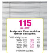 Decorland Ready-Made 25mm Aluminium Venetian Blinds(White)-1200x1600mm