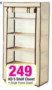 KD 5 Shelf Closet