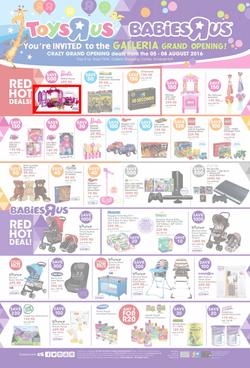 Toys R Us (05 Aug - 08 Aug 2016), page 1