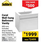 Builders Coral Wall-Hung Bathroom Vanity 743781