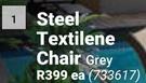 Steel Textilene Chair (Grey)-Each