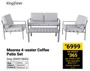 King Fisher Moorea 4 Seater Coffee Patio Set Grey