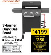 Megamaster 3 Burner Onyx Gas Braai