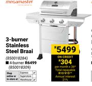 Megamaster 3 Burner Stainless Steel Braai