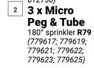 3 x Micro Peg & Tube 180 Degree Sprinkler