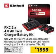 Einhell PXC 2 x 4.0 Ah Twin Charger Battery Kit 786273