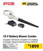 Ryobi 18V Battery Blower Combo 759675
