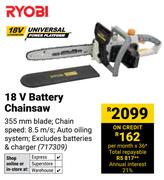 Ryobi 18V Battery Chainsaw 717309