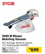 Ryobi 3000W Blower Mulching Vacuum 645960