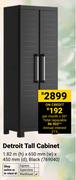 Detroit Tall Cabinet (Black) 769040-1.82m(h) X 650mm(w) X 450mm(d)