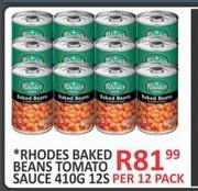 Rhodes Baked Beans In Tomato Sauce 410g-Per 12 Pack