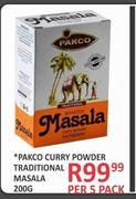 Pakco Curry Powder Traditional Masala 200g-Per 5 Packs