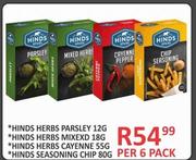 Hinds Herbs Parsley 12g/Mixed 18g/Cayenne 55g/Seasoning Chip 80g-Per 6 Pack