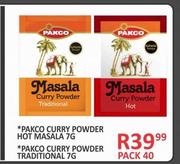 Pakco Curry Powder Hot Masala 7g/Traditional 7g-Pack 40