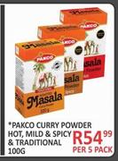 Pakco Curry Powder (Hot, Mild & Spicy & Traditional)-Per 5 Packs