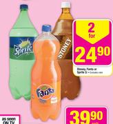 Stoney, Fanta or Sprite-2 x 2Ltr