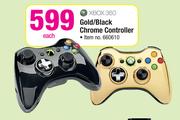 XBox 360 Gold/Black Chrome Controller-Each