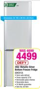 Defy 350Ltr Metallic Silver Bottom Freezer Fridge DAC512