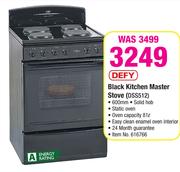 Defy Black Kitchen Master Stove DSS512