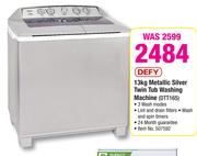 Defy 13kg Metallic Silver Twin Tub Washing Machine DTT165