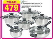 Mainstays 12 Piece Stainless Steel Cookware Set