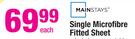 Mainstays Single Microfibre Fitted Sheet