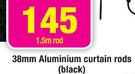 38mm Aluminium Curtain Rods(Black)-1.5mm