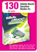 Gillete Mach3 Sensitive Blades-4's Per Pack