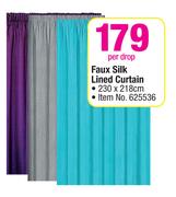 Faux Silk Lined Curtain(230 x 218cm)-Per Drop