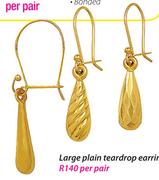 9ct Gold And Silver Bonded Medium Teardrop Earrings-Per Pair
