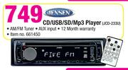 Jensen CD/USB/SD/MP3 Player-JCD-233U