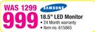Samsung 18.5" LED Monitor