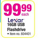Lexar 16GB USB Flashdrive-Each