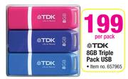 TDK 8GB Triple Pack USB-Per Pack